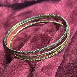 Elegant Gold and Silver Bangle Set